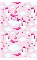 Notebook: Unicorn Notebook for Girls Pink Journal College Ruled Blank Lined (6 x 9) Small Composition Book Planner Diary Softback Cover(Kids Notebooks)