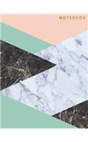 Notebook: Beautiful Pastel Graphic Style Marble Look with Black Lettering 150 College-Ruled Lined Pages 8.5 X 11