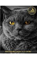 Meow Covers Blank Sheet Music Journal - 8.5 X 11 - 100 Sites