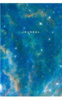 Journal: College Ruled Notebook - 120 Pages - Starry Astronomy Constellation in Glowing Blue