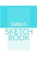 Emma's Sketchbook: Personalized blue sketchbook with name: 120 Pages