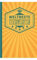 Weltbeste Tierwirtin: Notizbuch - Journal im Retro Design mit linierten und nummerierten Seiten - Geschenkidee für Deinen Tierwirt