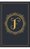F: Monogram Notebook Black and Gold Journal
