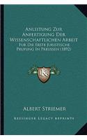 Anleitung Zur Anfertigung Der Wissenschaftlichen Arbeit