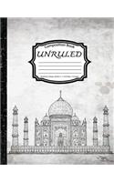 Unruled Composition Book: Notebook College ruled: Taj Mahal Vintage: (Composition Book Journal: Notebook 8.5 x 11 inch, Paper 110 pages)