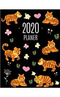 Tiger Planer 2020: Agenda Planer 2020: Top organisiert durchs Jahr! - Planer Kalender 2020 mit Wochenansicht - Einfacher Überblick über die Terminpläne