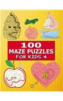 100 Maze Puzzles for Kids 4: The Amazing Big Mazes Puzzle Activity workbook for Kids with Solution Page