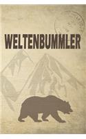 Weltenbummler: Wandertagebuch für Weltenbummler. Ein Logbuch mit wichtigen vorgefertigten Seiten und vielen freien Seiten für deine Reiseerinnerungen. Eignet sich 