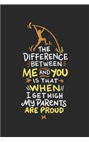The Difference Between Me And You Is When I Get High My Parents Are Proud: 120 Pages I 6x9 I Music Sheet Funny Track & Field & Pole Vault Gifts