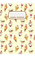 Journal Notebook: Journal, Notebook, Or Diary - Ice Creams Pattern Cover Design - 120 Blank Lined Pages - 7" X 10" - Matte Finished Soft Cover