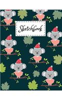 Sketchbook: Cute Baby Koala Bear Cartoon Themed Cover Design Sketchbook 8.5" x 11" For Kids Girls Boys Men Women Teens For Drawing, Painting & doodling - Perfec