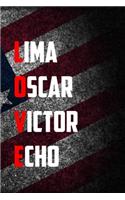 lima Oscar Victor Echo: 6x9 Journal christmas gift for under 10 dollars military spouse journal