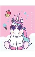 Notebook: Unicorn on Pink Cover and Dot Graph Line Sketch Pages, Extra Large (8.5 X 11) Inches, 110 Pages, White Paper, Sketch, Notebook Journal(1 Unicorn on Pink Notebook)