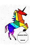 Unicorn Sketch Draw and Write Journal: Writing Diary Journal Notebook Book and Doodle Draw Sketchbook Fantasy Mythical Animal Creatures Books Gift for Back to School Girls Kids Teens (7.4