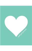 Bullet Grid Journal: Heart, Mint, 150 Dot Grid Pages, 8x10, Professionally Designed