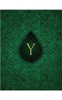 Monogram "Y" Sketchbook: Blank Art Pad Notebook Journal(25 Monogram Chartreuse 150 Sketch)