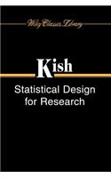 Statistical Design for Research: (Wiley Classics Library)