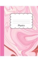 Physics: Cute Large Blank Primary Draw & Write Storybook Paper for Girls - Pink Marble Paperback Cover Cover - Story Book Writing Practice - Use imagination,