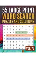 55 Large Print Word Search Puzzles and Solutions