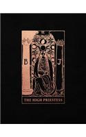 The High Priestess: Bullet Journal - 8.5 x 11 A4 Notebook - Black and Rose Gold Design - Dot Grid Notebook