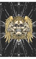 Golden skull Notebook with cross