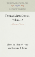 Thomas Mann Studies, Volume 2