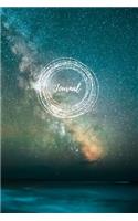 Galaxy Bullet Journal - Ocean at Night Sky - A5 Dot Grid Notebook 6 x 9 inches (15.24 x 22.86 cm) - 120 pages
