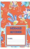 Mermaid Notebook: Mermaid gifts for women and girls: cute Burnt Sienna color design blank Lined notebook/Journal to write in.