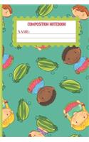 Composition Notebook: Watermelon gifts: cute Keppel color pattern college ruled lined paper to write in.