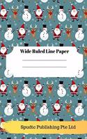 Cute Snowman Theme Wide Ruled Line Paper