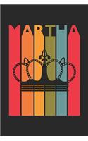 Martha: Vintage Custom Personalized Lined Name Notebook, Diary, Journal - Retro Birthday, Christmas Gifts for Daughter, Niece, Sister, Mom, Mother: Medium C