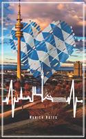 Munich Notes: Munich Oktoberfest Notebook Skyline Heartbeat Journal Diary Planner (Ruled Paper, 120 Lined Pages, 6" x 9") Gift For Octoberfest Visitors & Bavarian