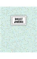 Bullet Journal: Tiny Gold Dots in Turquoise - 150 Dotted Grid Pages - Size 8x10 Inches - With Bullet Journal Notebook Dot Grid Sample Ideas for Beginners (Free Bullet Journal Lettering Guide)