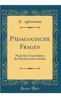 PÃ¤dagogische Fragen: Nach Den GrundsÃ¤tzen Der Herbart'schen Schule (Classic Reprint)