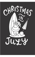 Surfing Beach Christmas In July Notebook Journal