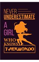 Never Underestimate A Girl Who Knows Taekwondo: With a matte, full-color soft cover, this Bucket List Journal is the ideal size 6x9 inch, 90 pages cream colored pages . Make dreams come true. Get 