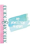 My Nonfiction Reading: Pastel Watermark Colors Keep Track of All the Books You Read Journal - Reading Review on Each Page Logbook for Girls