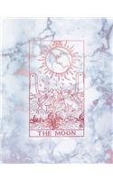The Moon: (Marble and Rose Gold - Dotted Grid Notebook)