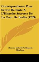 Correspondance Pour Servir de Suite A L'Histoire Secrette de La Cour de Berlin (1789)