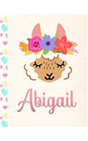 Abigail: 2020. Personalized Weekly Llama Planner For Girls. 8.5x11 Week Per Page 2020 Planner/Diary With Pink Name