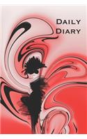 Daily Diary with Red Swirly Background: Stylishly illustrated little notebook is the perfect accessory to help you plan your day.