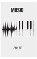 Music Journal: Blank Music Sheet Notebook: Music Manuscript Paper, Staff Paper, (6"x9" - 100 Pages), Music Composition Book