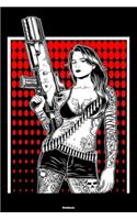 Notebook: Sexy Gangster Journal Women with Gun Composition Book Tattoo Design Gift