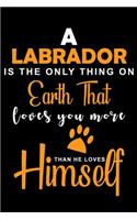 A Labrador Is The Only Thing On Earth That Loves You More Than He Loves Himself: Labrador Retriever lined journal gifts. Lined Journal gifts For Labrador Lovers. Cute Dog Lined journal Gifts is the perfect tool to build a stronge