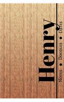 Manly Masculine Notebook with Personalized Monogram Henry: A personalized monogram notebook just for you!
