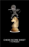 Chess Score Sheet 110 Pages: 5x8in Board Game Logging Log Book Pad Keeper Journal Notebook Planner Bulk Pages Notes Notepad