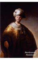 Rembrandt Notebook: Man in Oriental Costume Journal 100-Page Beautiful Lined Art Notebook 6 X 9 Artsy Journal Notebook (Art Masterpieces)