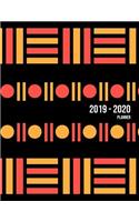 2019 - 2020 Planner: 2 Years Weekly Calendar Organizer For Daily Personal, Holidays and Work Schedules With Priorities and Notes Sections - Black Red And Orange Geometri