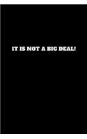 It Is Not a Big Deal!: Unruled Notebook, Journal, Handbook