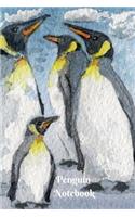 Penguin Notebook: Colorful Arctic 6 X 9 Blank Lined Writing Notebook Journal, 110 Pages (Great Gift Idea)